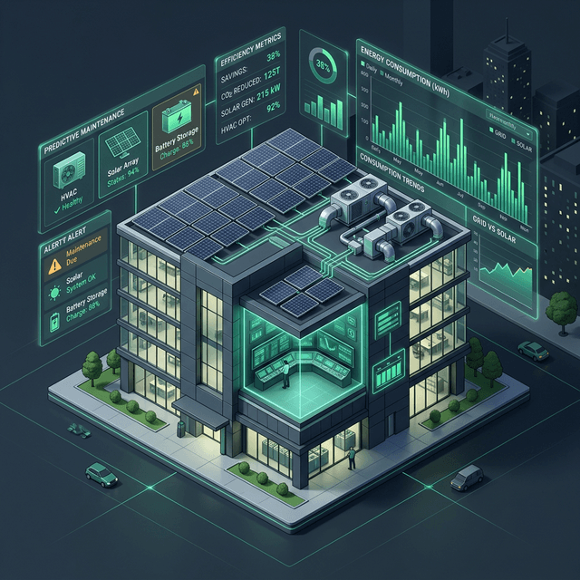 Intelligent building energy management illustration